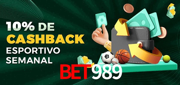 10% de bônus de cashback na Bet989